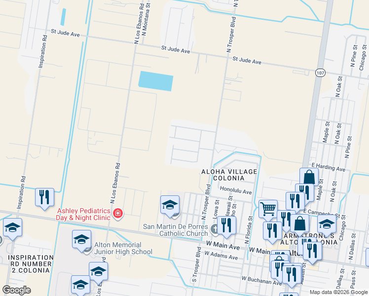 map of restaurants, bars, coffee shops, grocery stores, and more near 721 North Trosper Boulevard in Mission