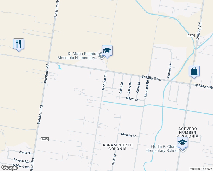 map of restaurants, bars, coffee shops, grocery stores, and more near 6805 La Reina Drive in Mission
