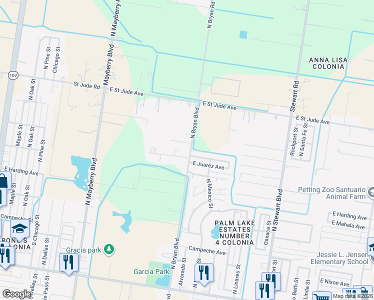 map of restaurants, bars, coffee shops, grocery stores, and more near 1121 Bryan Road in Alton