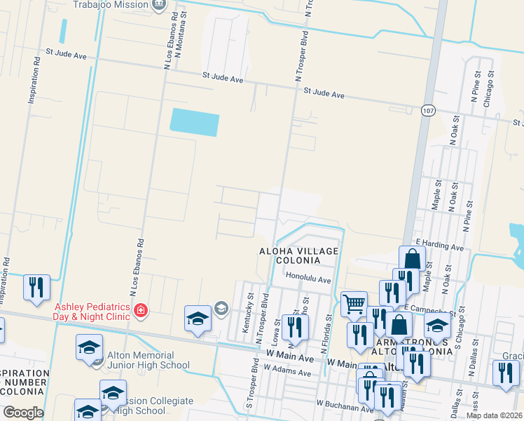 map of restaurants, bars, coffee shops, grocery stores, and more near 901 North Trosper Road in Alton