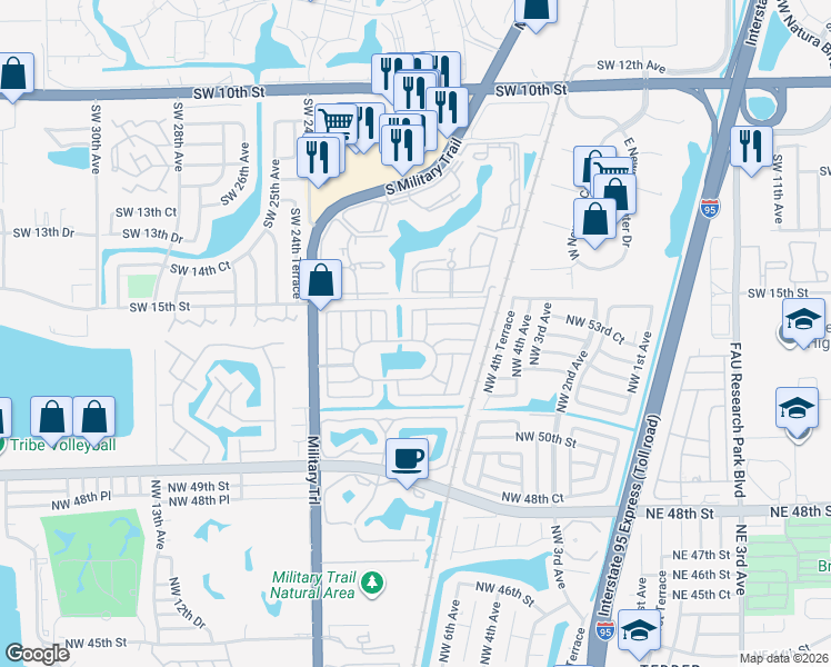 map of restaurants, bars, coffee shops, grocery stores, and more near 2062 Southwest 15th Place in Deerfield Beach
