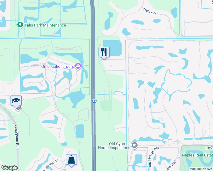 map of restaurants, bars, coffee shops, grocery stores, and more near 3585 Laurel Greens Lane North in Naples
