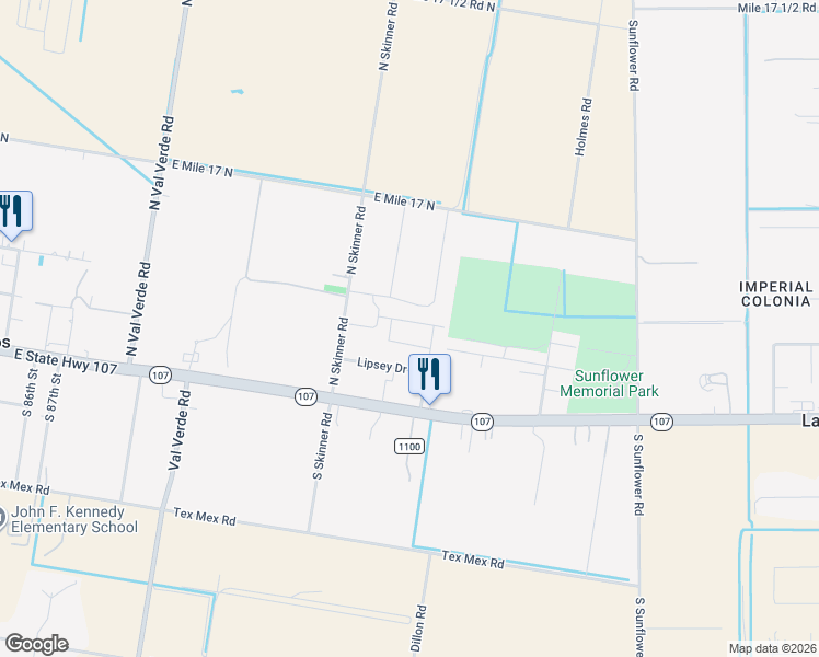 map of restaurants, bars, coffee shops, grocery stores, and more near 10213 North Wind Drive in Edinburg