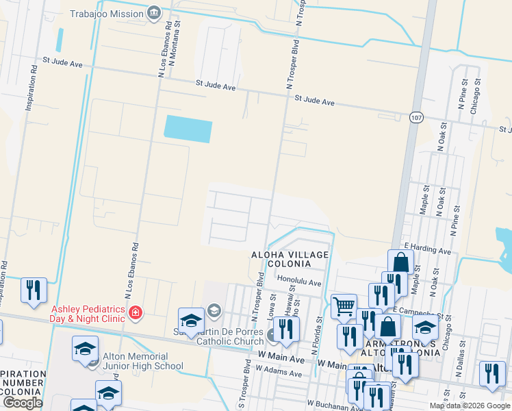 map of restaurants, bars, coffee shops, grocery stores, and more near 901 North Trosper Road in Alton