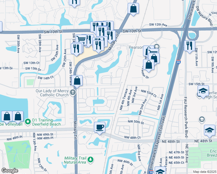 map of restaurants, bars, coffee shops, grocery stores, and more near 2062 Southwest 15th Place in Deerfield Beach