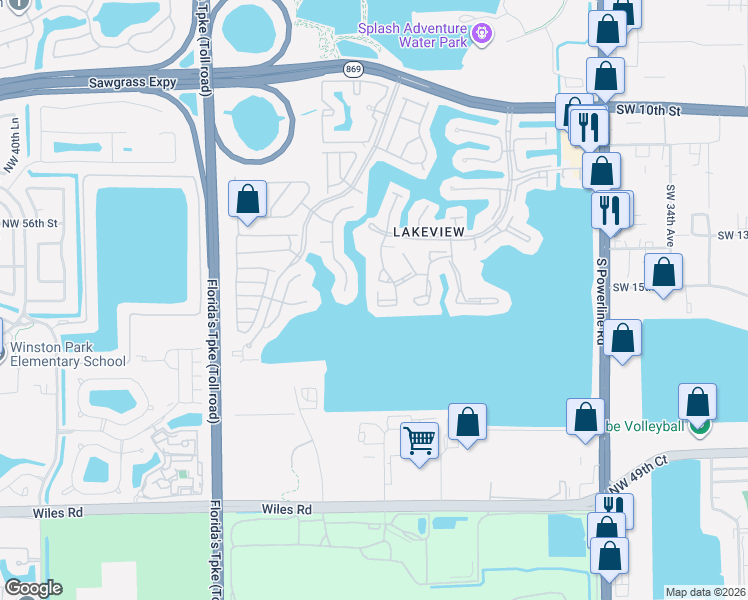 map of restaurants, bars, coffee shops, grocery stores, and more near 1354 Southwest 44th Terrace in Deerfield Beach