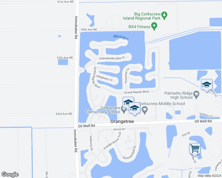 map of restaurants, bars, coffee shops, grocery stores, and more near 864 Grand Rapids Boulevard in Naples