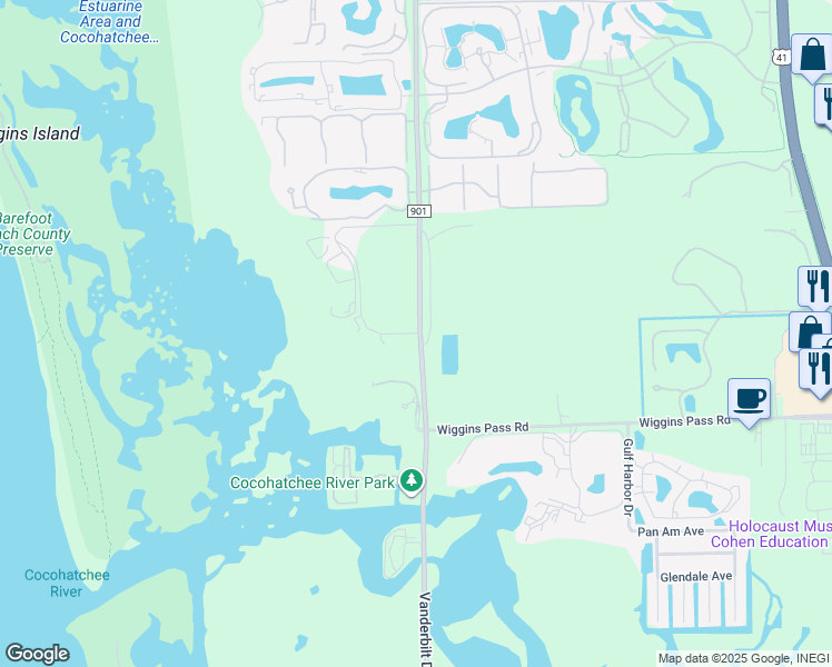 map of restaurants, bars, coffee shops, grocery stores, and more near 13966 Old Coast Road in Naples