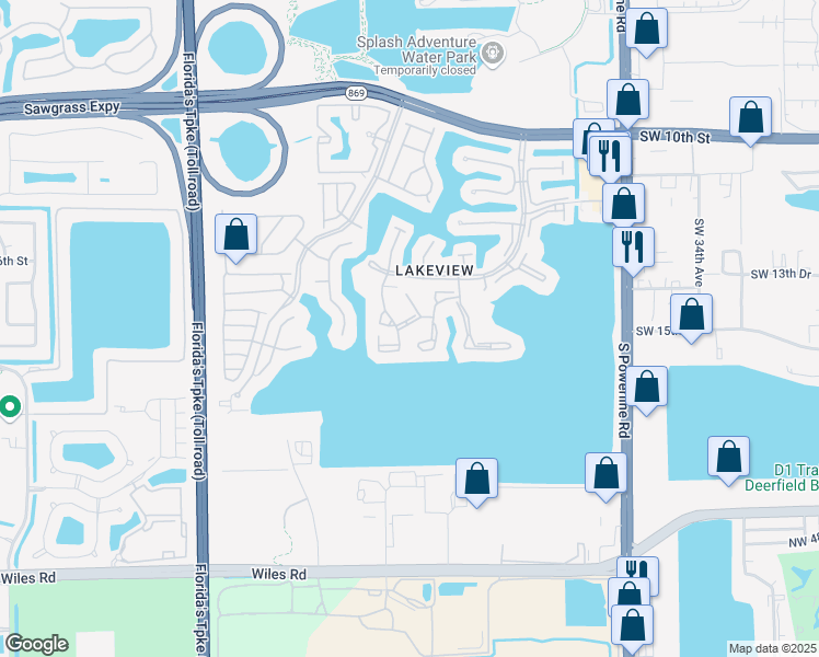 map of restaurants, bars, coffee shops, grocery stores, and more near 1511 Congressional Way in Deerfield Beach