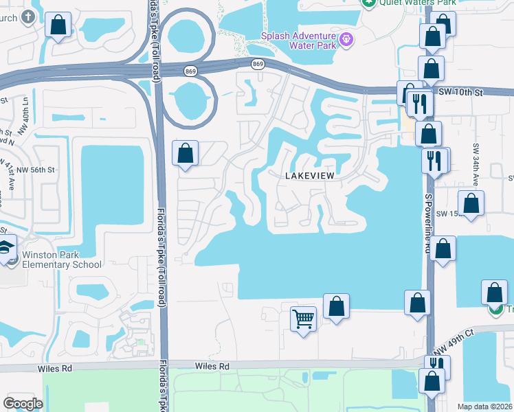 map of restaurants, bars, coffee shops, grocery stores, and more near 1334 Southwest 44th Terrace in Deerfield Beach