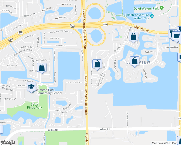 map of restaurants, bars, coffee shops, grocery stores, and more near 1331 Southwest 48th Terrace in Deerfield Beach