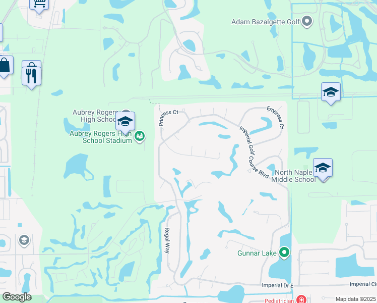 map of restaurants, bars, coffee shops, grocery stores, and more near 1923 Princess Court in Naples