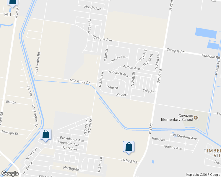 map of restaurants, bars, coffee shops, grocery stores, and more near 2701 Yale Street in McAllen