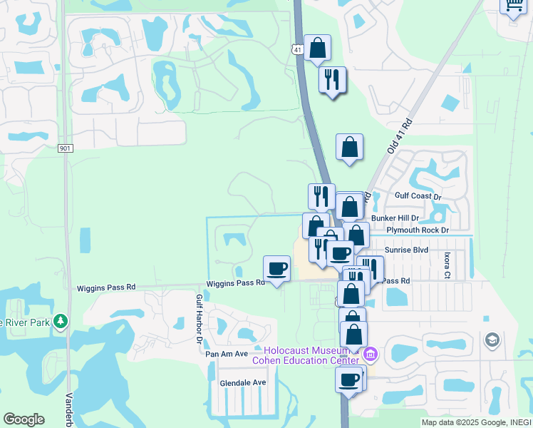 map of restaurants, bars, coffee shops, grocery stores, and more near 708 Tarpon Cove Drive in Naples