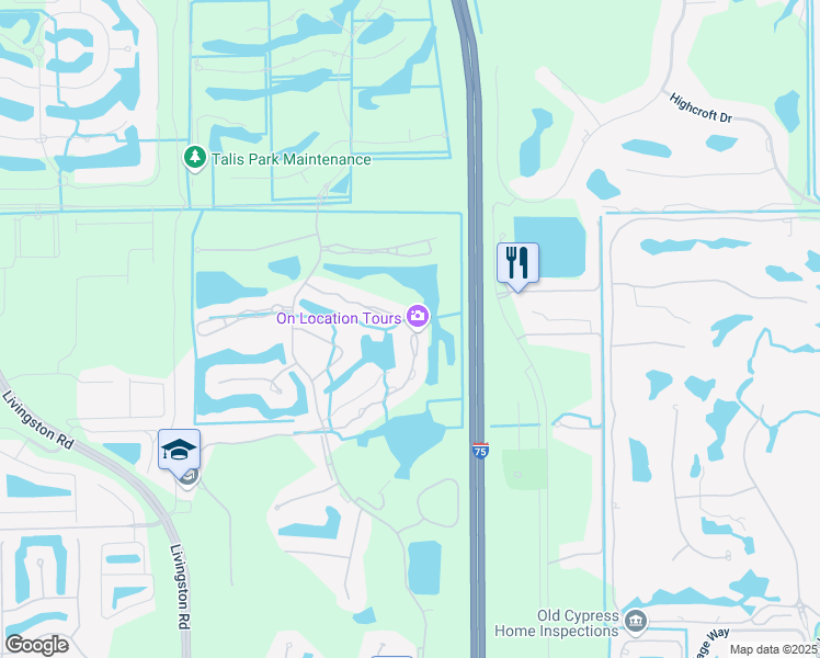 map of restaurants, bars, coffee shops, grocery stores, and more near 5912 3 Iron Drive in Naples
