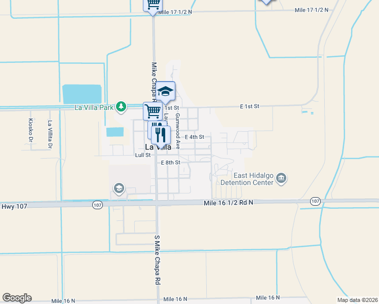 map of restaurants, bars, coffee shops, grocery stores, and more near 324 6th Street in La Villa