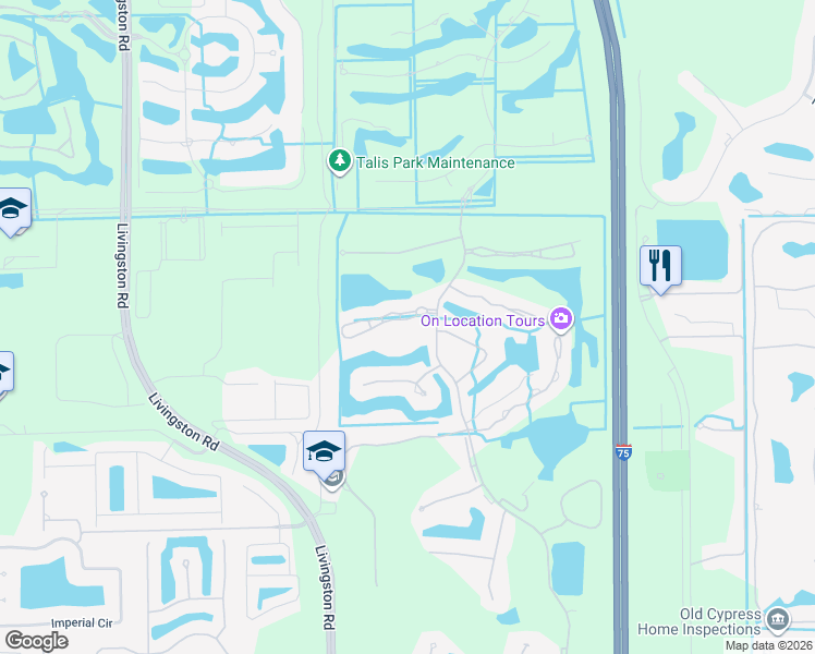 map of restaurants, bars, coffee shops, grocery stores, and more near 5967 Trophy Drive in Naples