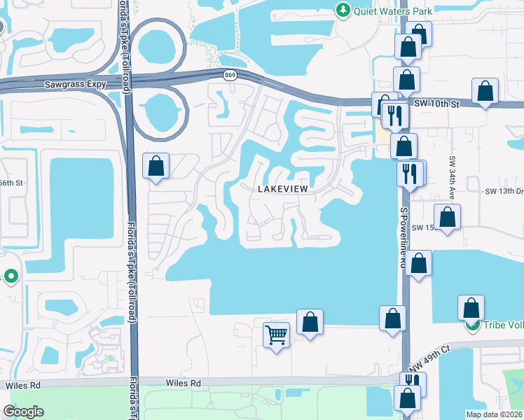 map of restaurants, bars, coffee shops, grocery stores, and more near 1511 Congressional Way in Deerfield Beach