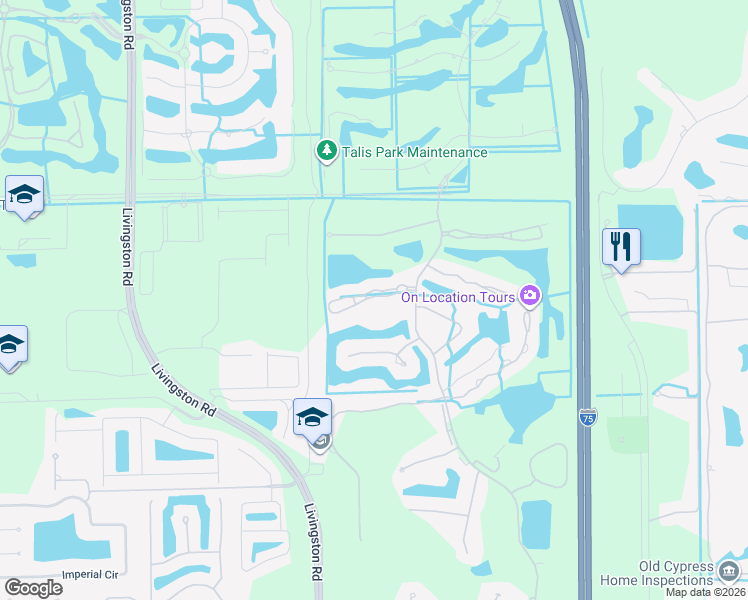 map of restaurants, bars, coffee shops, grocery stores, and more near 6025 Trophy Drive in Naples