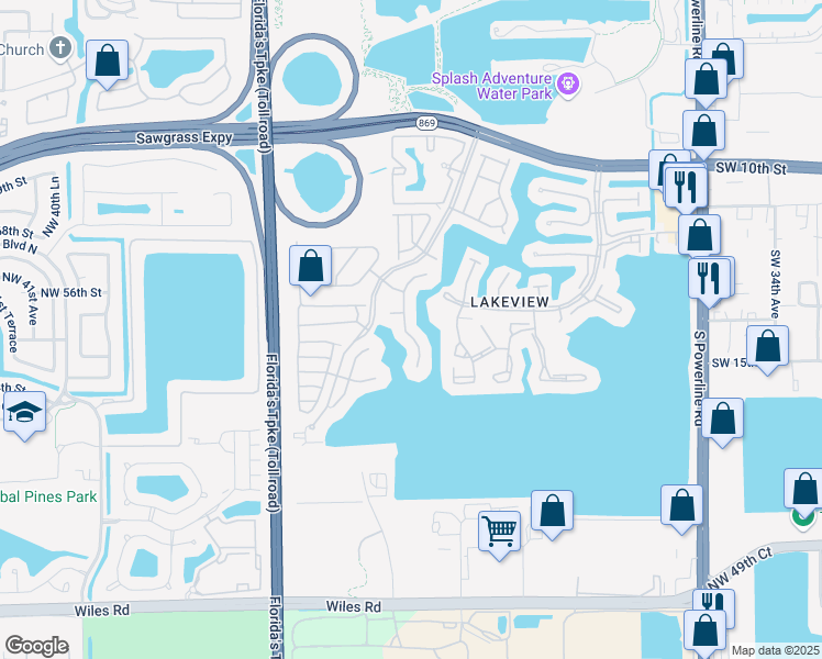 map of restaurants, bars, coffee shops, grocery stores, and more near 1331 Southwest 44th Terrace in Deerfield Beach
