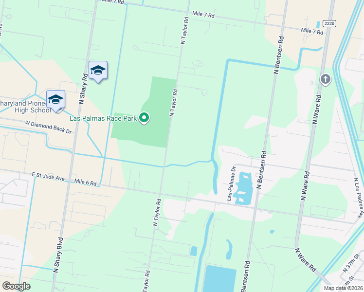 map of restaurants, bars, coffee shops, grocery stores, and more near 9810 North Taylor Road in McAllen