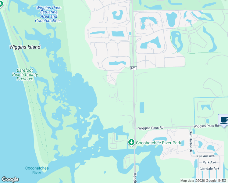 map of restaurants, bars, coffee shops, grocery stores, and more near 13607-13635 Vanderbilt Drive in Naples