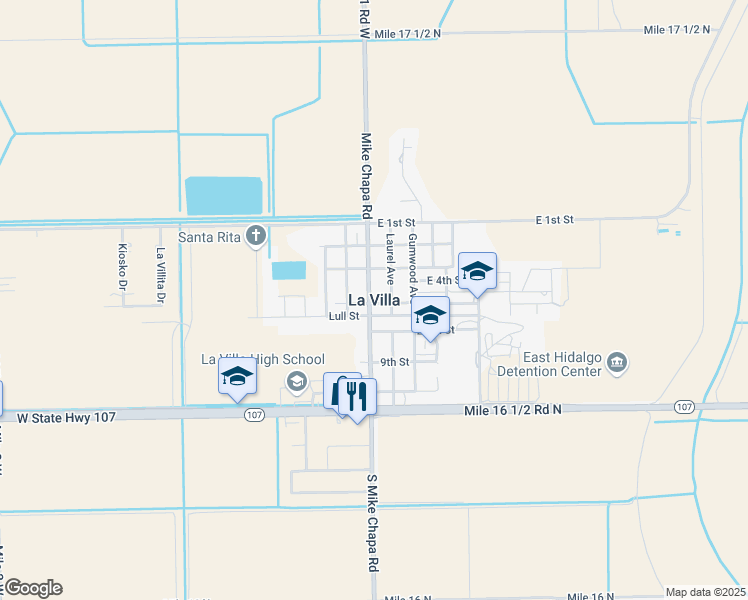 map of restaurants, bars, coffee shops, grocery stores, and more near in La Villa