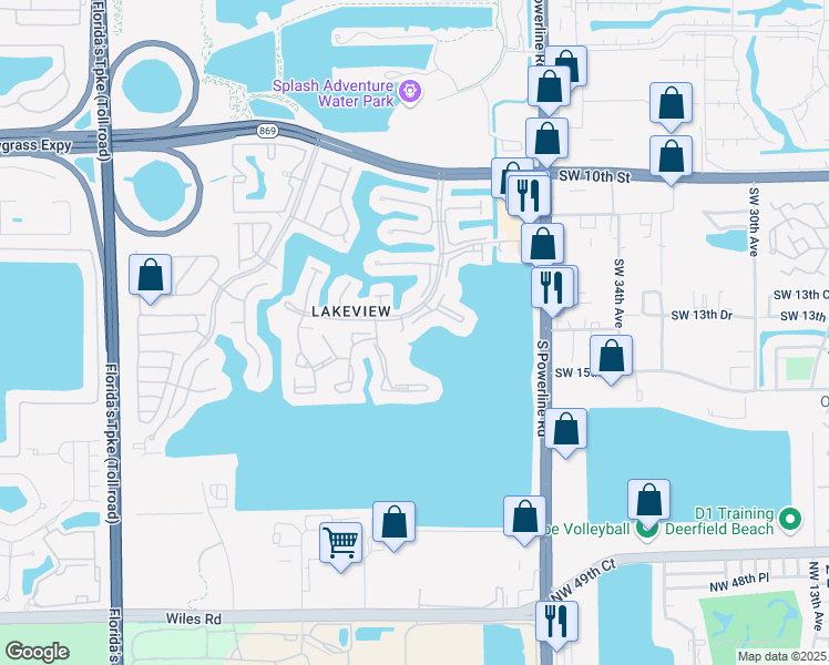map of restaurants, bars, coffee shops, grocery stores, and more near 14 Independence Court in Deerfield Beach