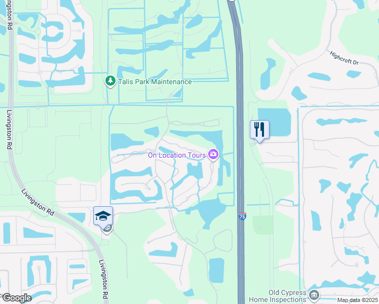 map of restaurants, bars, coffee shops, grocery stores, and more near 5928 Sand Wedge Lane in Naples