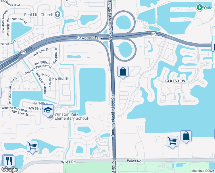 map of restaurants, bars, coffee shops, grocery stores, and more near 3620 Coco Lake Drive in Coconut Creek