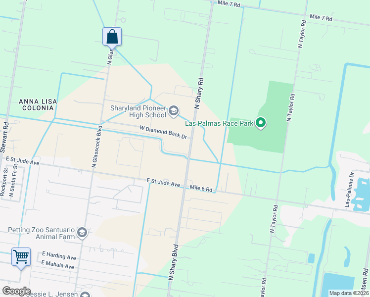 map of restaurants, bars, coffee shops, grocery stores, and more near 9805 North Shary Road in Mission