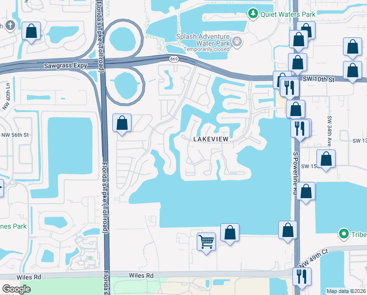 map of restaurants, bars, coffee shops, grocery stores, and more near 1492 Congressional Way in Deerfield Beach