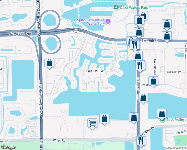 map of restaurants, bars, coffee shops, grocery stores, and more near 306 Congressional Way in Deerfield Beach