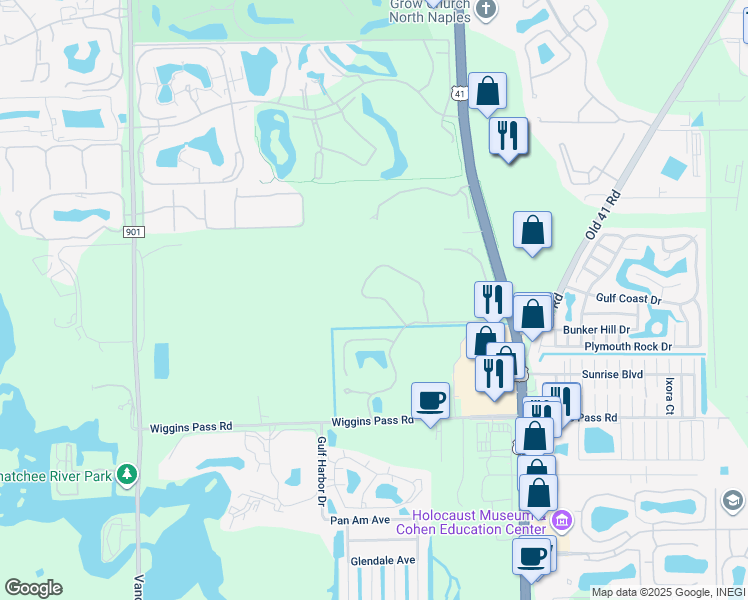 map of restaurants, bars, coffee shops, grocery stores, and more near 793 Carrick Bend Circle in Naples