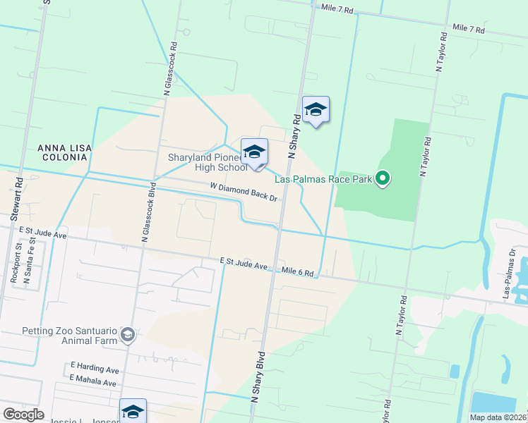 map of restaurants, bars, coffee shops, grocery stores, and more near 9805 North Shary Road in Mission