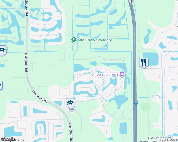 map of restaurants, bars, coffee shops, grocery stores, and more near 6025 Trophy Drive in Naples