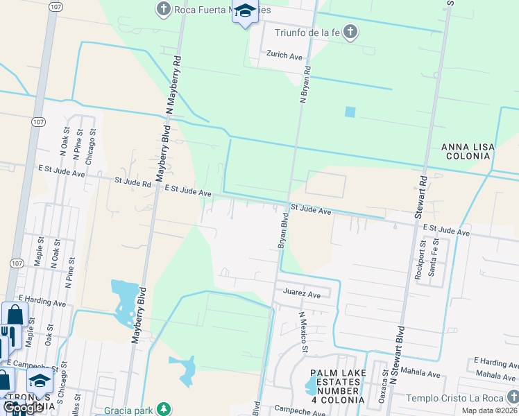 map of restaurants, bars, coffee shops, grocery stores, and more near 1512 East Saint Jude Avenue in Alton