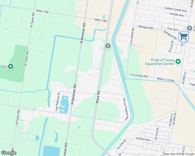 map of restaurants, bars, coffee shops, grocery stores, and more near 10201 Ware Road in McAllen