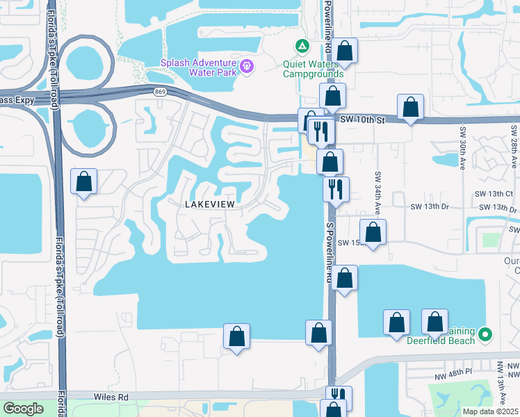 map of restaurants, bars, coffee shops, grocery stores, and more near 14 Independence Court in Deerfield Beach