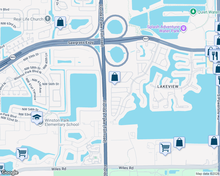 map of restaurants, bars, coffee shops, grocery stores, and more near 1263 Southwest 48th Terrace in Deerfield Beach