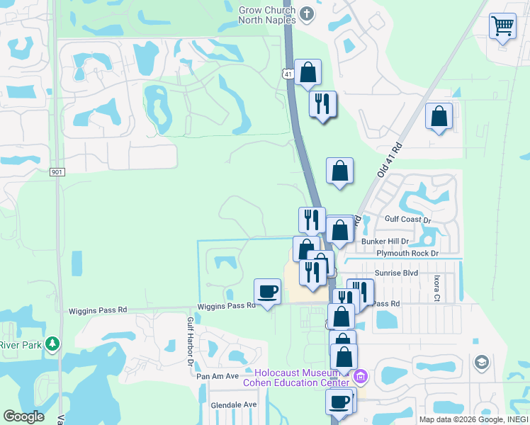 map of restaurants, bars, coffee shops, grocery stores, and more near 929 Carrick Bend Circle in Naples