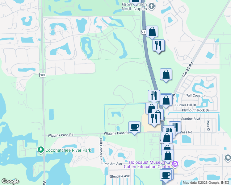 map of restaurants, bars, coffee shops, grocery stores, and more near 858 Carrick Bend Circle in Naples