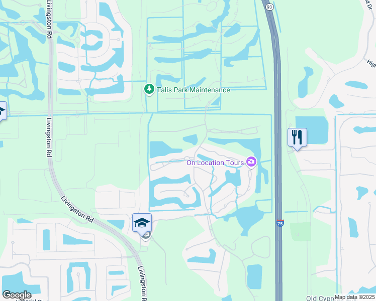 map of restaurants, bars, coffee shops, grocery stores, and more near 5908 Strand Boulevard in Naples