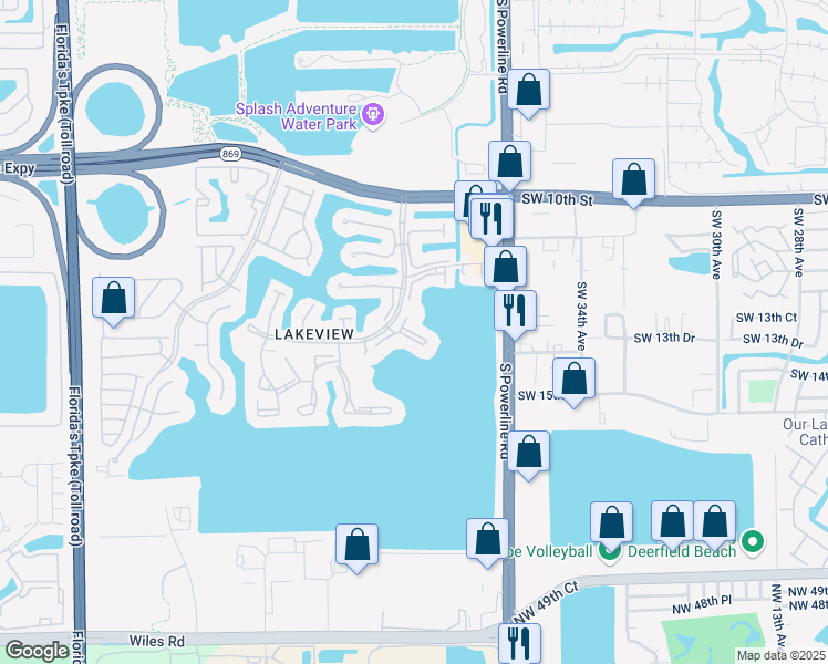 map of restaurants, bars, coffee shops, grocery stores, and more near 611 Lincoln Court in Deerfield Beach