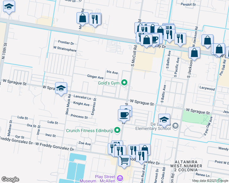 map of restaurants, bars, coffee shops, grocery stores, and more near 3009 Hawthorne Avenue in Edinburg