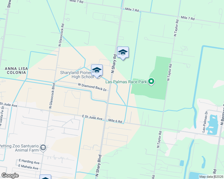 map of restaurants, bars, coffee shops, grocery stores, and more near 10013 North Shary Road in Mission