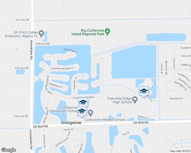 map of restaurants, bars, coffee shops, grocery stores, and more near 594 Grand Rapids Boulevard in Naples