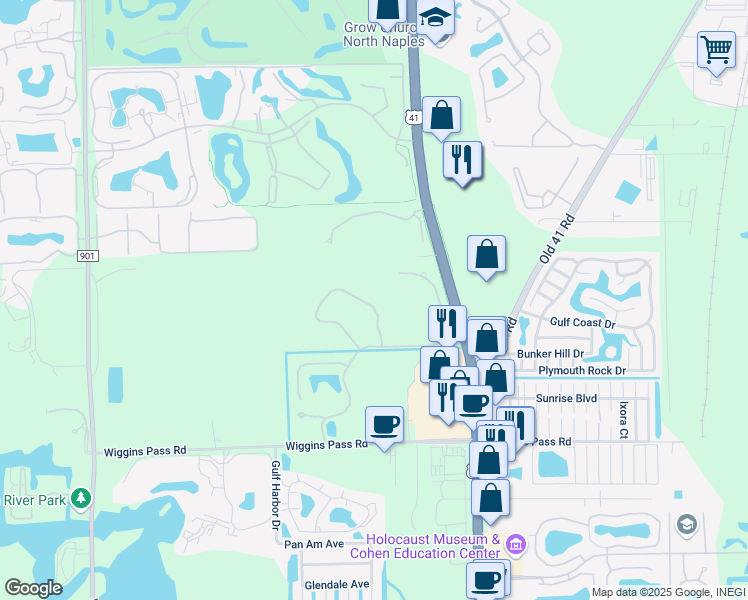 map of restaurants, bars, coffee shops, grocery stores, and more near 882 Carrick Bend Circle in Naples