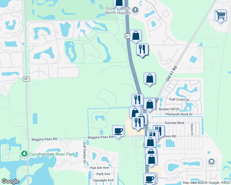 map of restaurants, bars, coffee shops, grocery stores, and more near 882 Carrick Bend Circle in Naples
