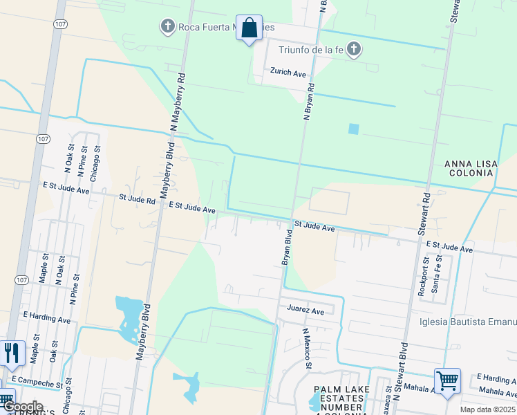 map of restaurants, bars, coffee shops, grocery stores, and more near 1424 6 Mile Road in Mission